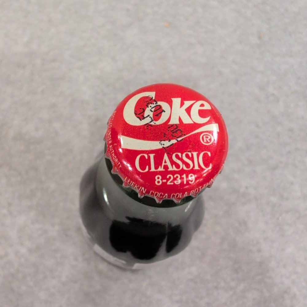 Coca-Cola Classic Lufkin 100 Years 1902-2002 Commemorative 8oz Glass Bottle - Picture 4 of 6